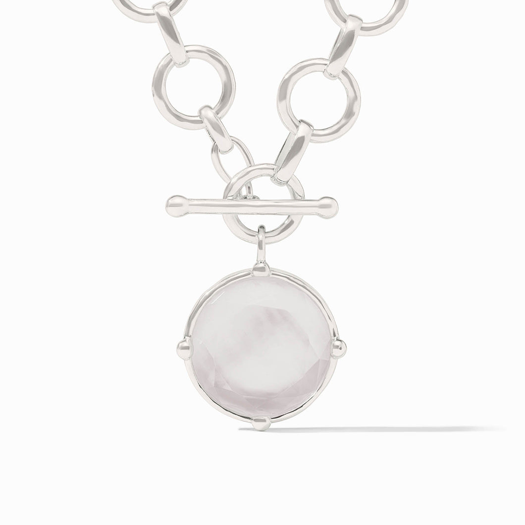 Honeybee Silver Statement Necklace-Clear Crystal
