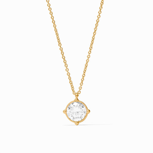 Honeybee Gold CZ Solitaire Necklace