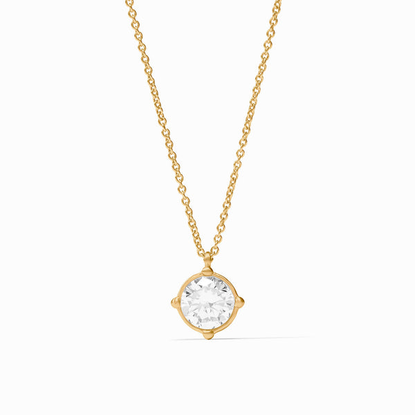 Honeybee Gold CZ Solitaire Necklace
