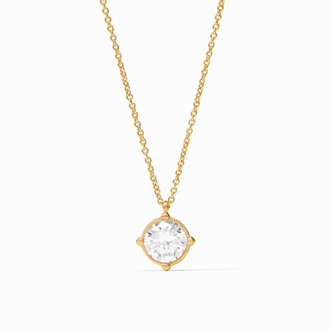 Honeybee Gold CZ Solitaire Necklace