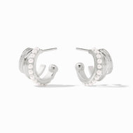 Hydra Pearl Triple Silver Hoop