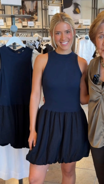 Linen Bubble Hem Dress