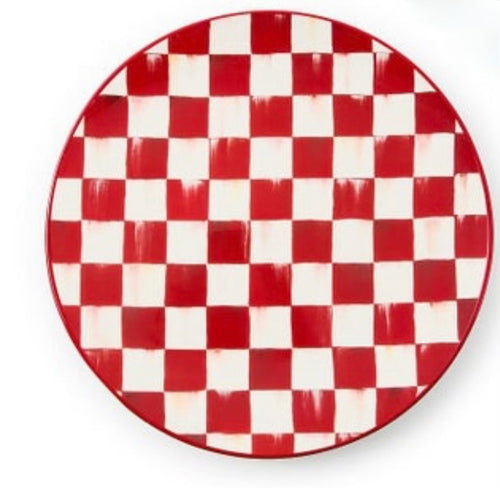 Cherry Check Salad Plate