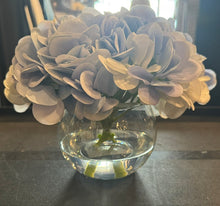 Blue Hydrangea in Glass Vase-Small