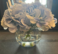 Blue Hydrangea in Glass Vase-Small