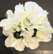 White Anemone in Square Glass Vase-Small