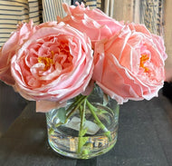 Light Pink Rose in Cylindrical Glass Vase-Medium