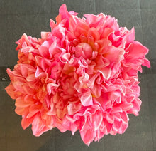 Rose Pink Dahlia in Square Glass Vase-Medium