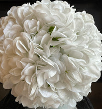White Hydrangea in Glass Vase-Large