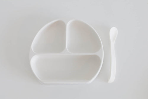 CLOUD SILICONE SUCTION PLATE WITH LID AND SPOON