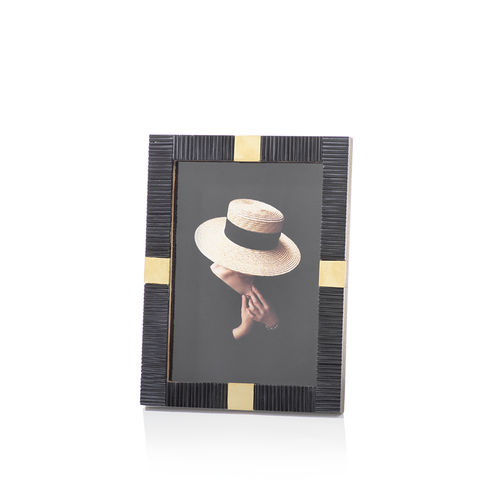 Maha Black Bone Brass Trim 5x7 Frame