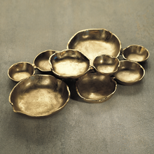 Cluster of Nine Serving Bowls-Dark Gold