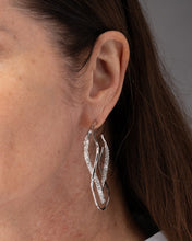 Intertwined Silver Pave Hoop Earring
