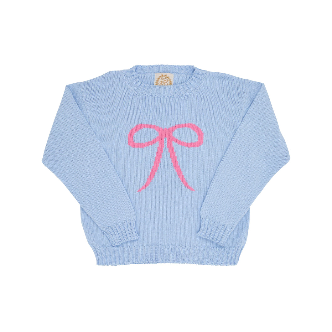 Isabelle's Intarsia Sweater - Beale Street Blue Bow