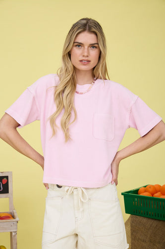 Ribbed Short Sleeve Knit Top