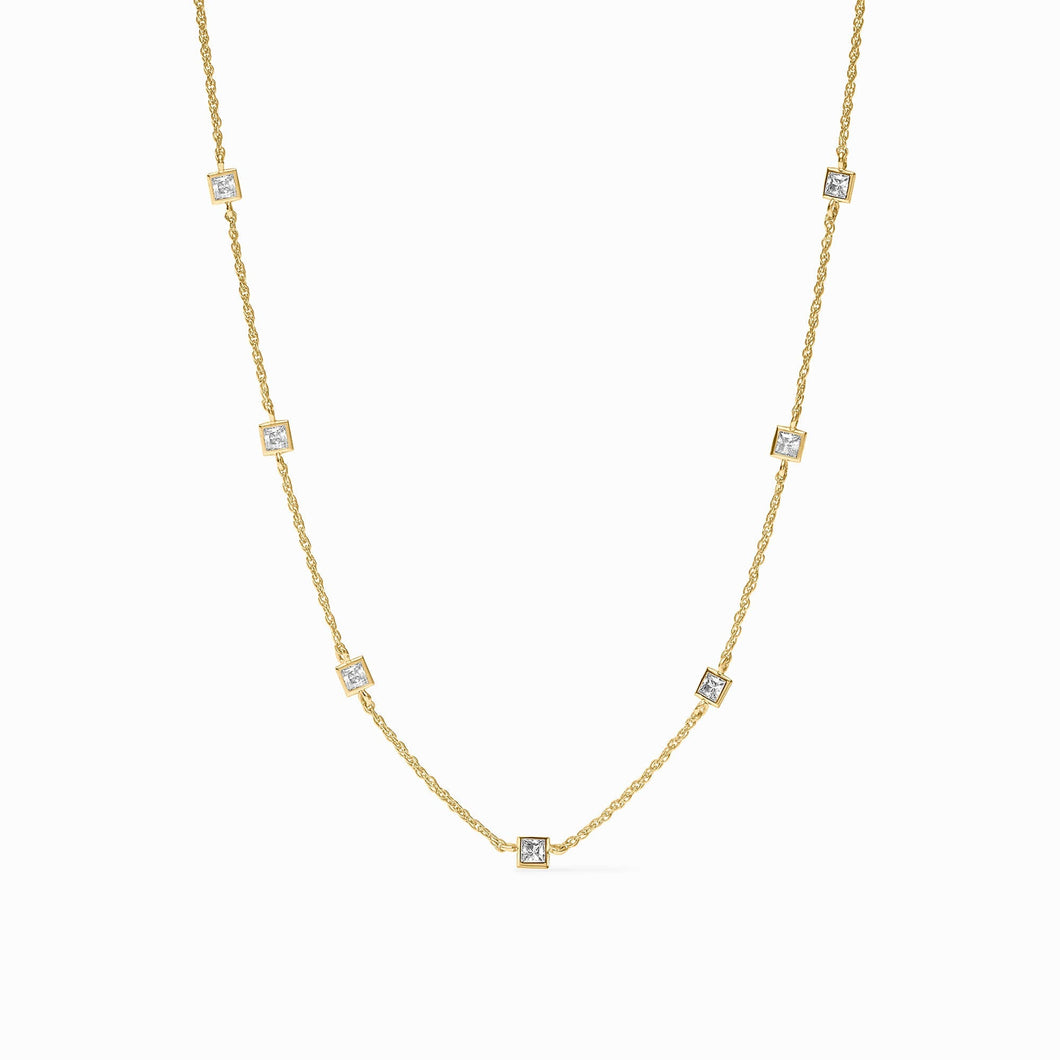 Jolie CZ Gold Delicate Station Necklace