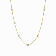 Jolie CZ Gold Delicate Station Necklace