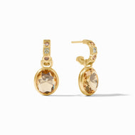 Jolie Multi Stone Gold Hoop and Charm Earring