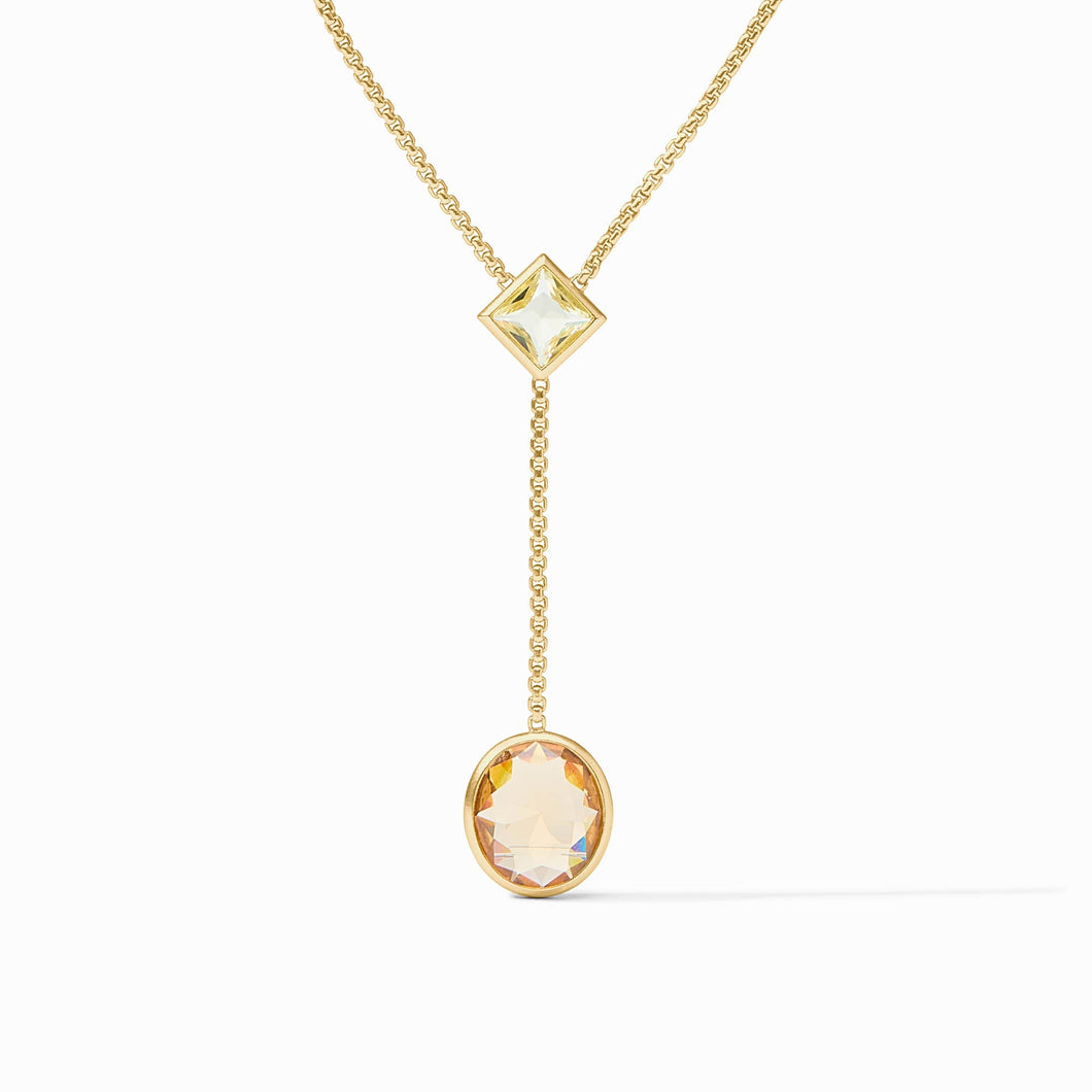 Jolie Multi Stone Gold Lariat Necklace