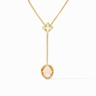 Jolie Multi Stone Gold Lariat Necklace