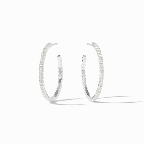 Juliet Pearl Silver Hoop-Medium