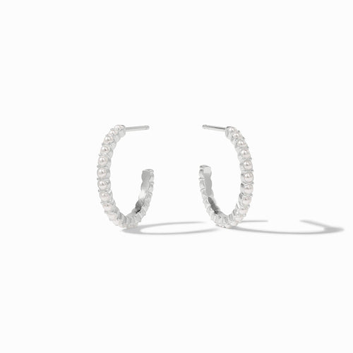 Juliet Pearl Silver Hoop-Small
