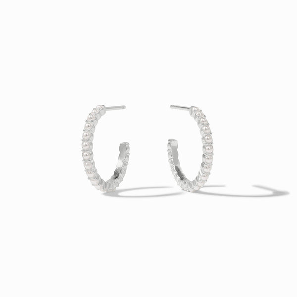 Juliet Pearl Silver Hoop-Small