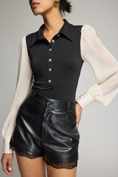 Trinity Sheer Combo Sleeve Top