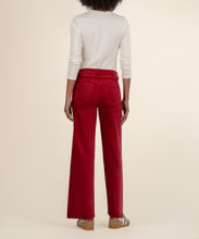 Red High Rise Flare Jean