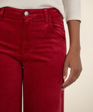 Red High Rise Flare Jean