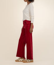Red High Rise Flare Jean