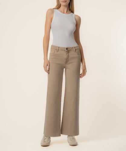 Meg Chai High Rise Raw Hem Wide Leg Jean