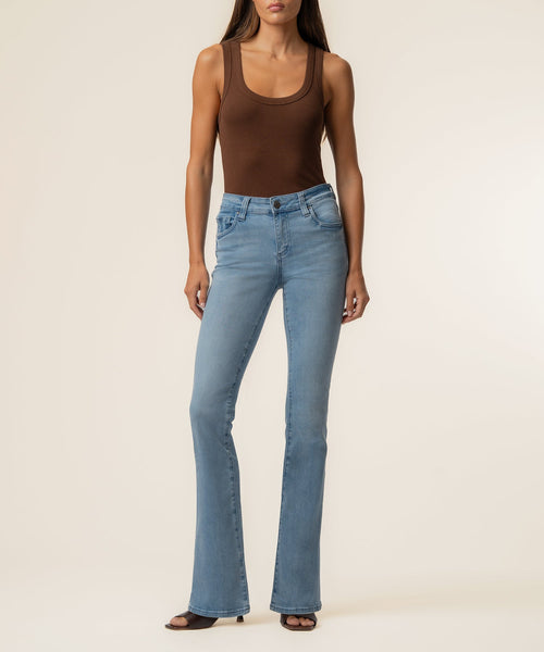 Natalie Lively Mid Rise Flare Jean