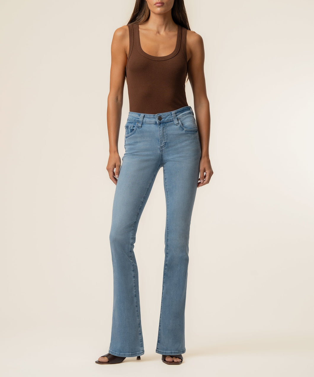 Natalie Lively Mid Rise Flare Jean