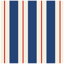 Navy and Red Awning Stripe Cocktail Napkin