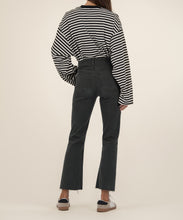 Kelsey Pewter Green High Rise Fab Ab Ankle Flare Jean