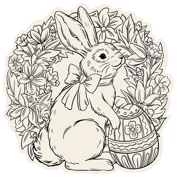 Coloring Bunny Wreath Placemat 12pk