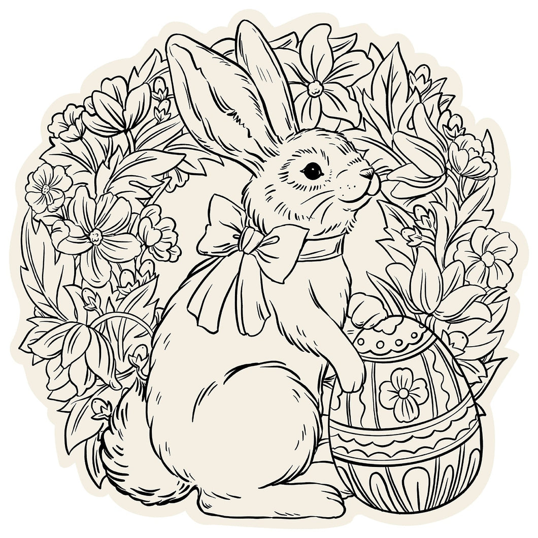 Coloring Bunny Wreath Placemat 12pk