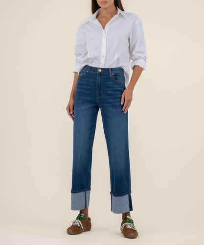 Sienna Admire High Rise Roll Up Straight Leg Jean