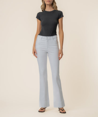 Stella Optic White High Rise Wide Hem Flare Jean