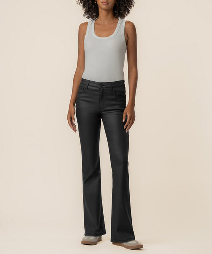 Kelly Matte Black High Rise Kick Flare Jean