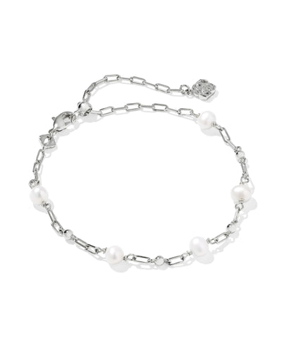 Ashton Silver Pearl Delicate Chain Bracelet