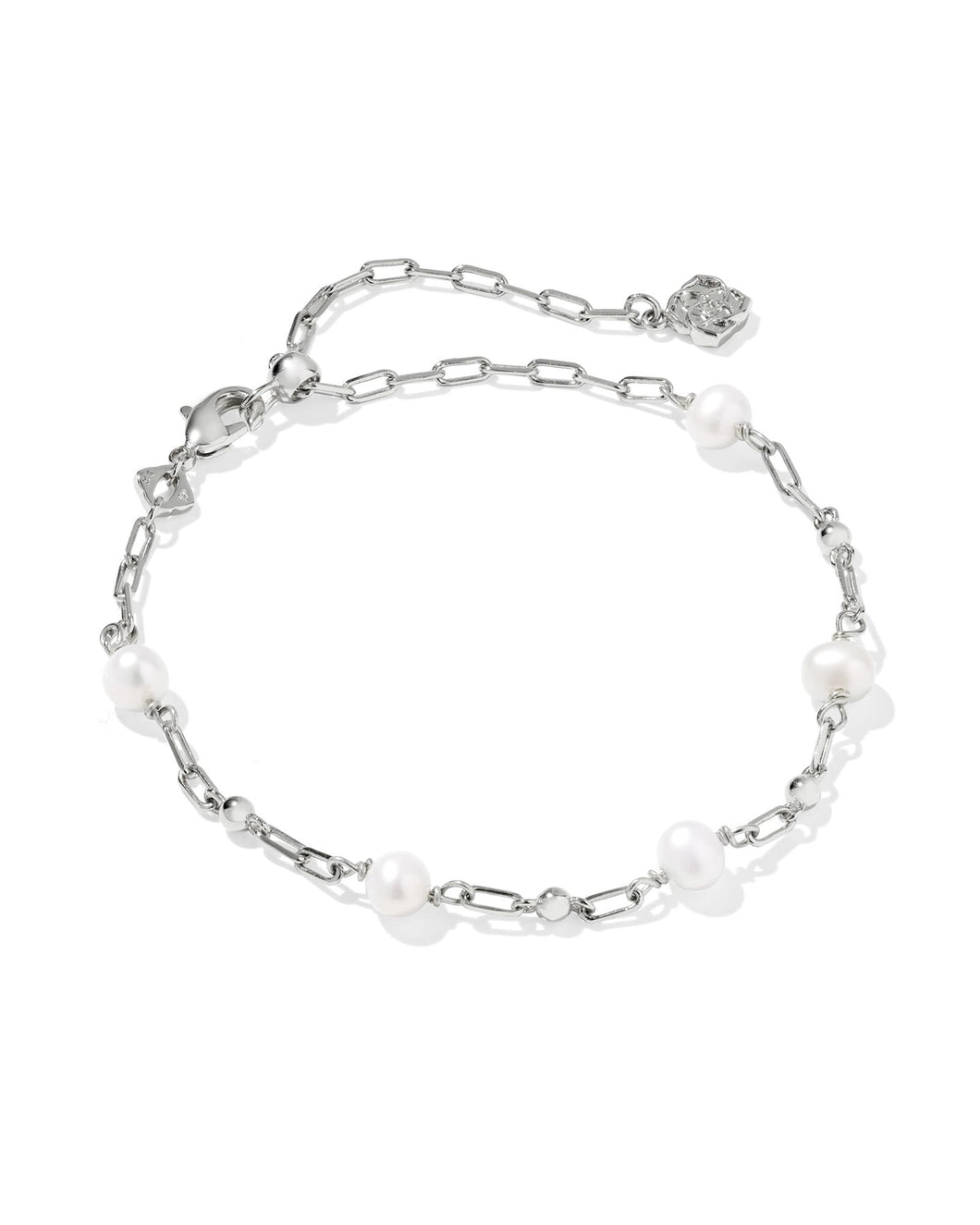 Ashton Silver Pearl Delicate Chain Bracelet