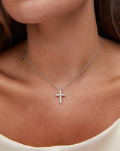 Cross Crystal Silver Pendant Necklace