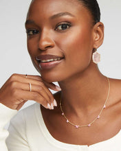 Daphne Pave Gold Frame Drop Earring-Rose Quartz