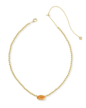 Elisa Papaya Gold Beaded Necklace