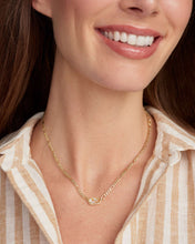 Elisa Figaro Gold Chain Pendant Necklace-Iridescent Abalone