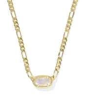 Elisa Figaro Gold Chain Pendant Necklace-Iridescent Abalone