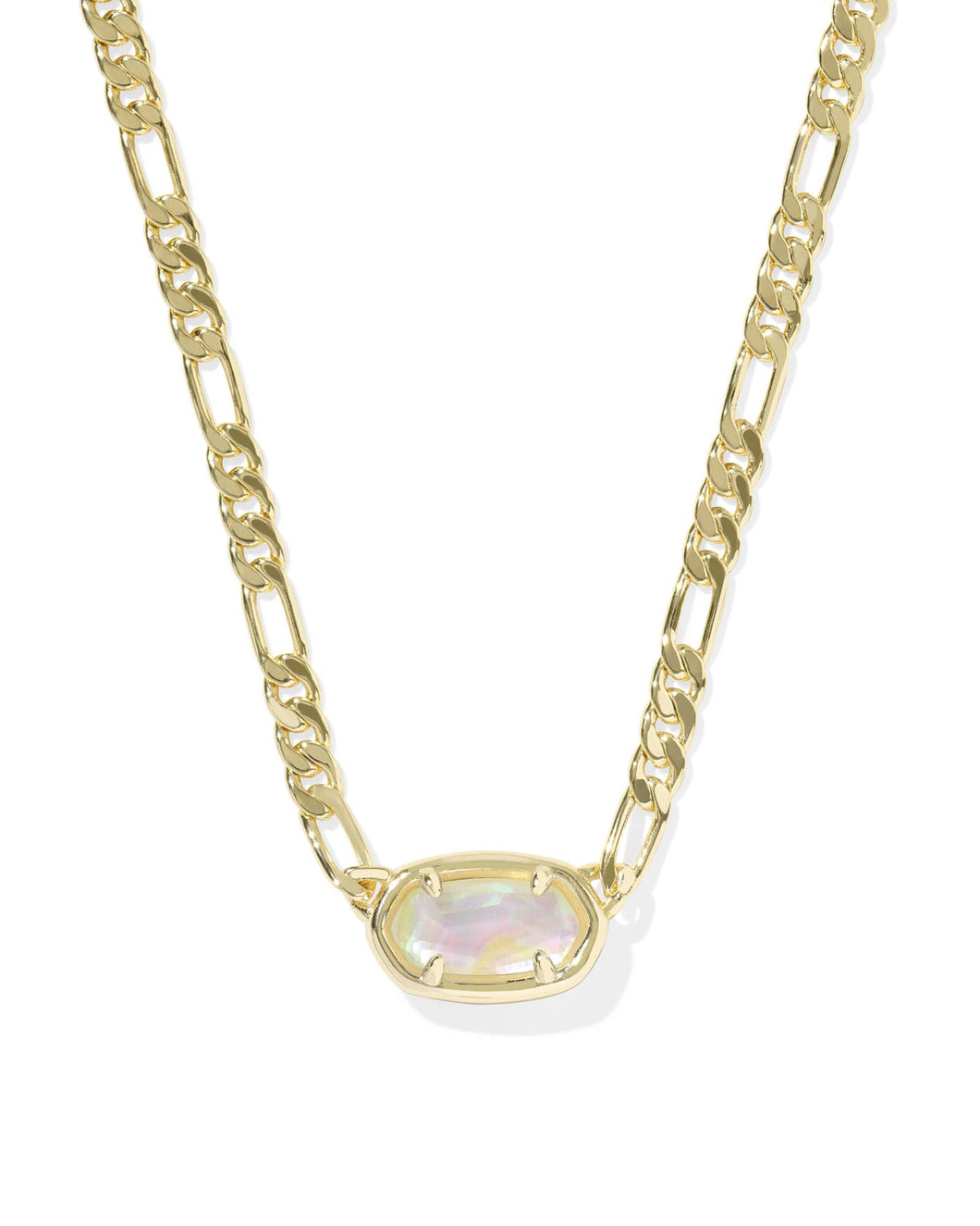 Elisa Figaro Gold Chain Pendant Necklace-Iridescent Abalone