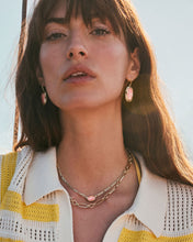 Elisa Figaro Gold Chain Pendant Necklace-Pink Iridescent Mother of Pearl